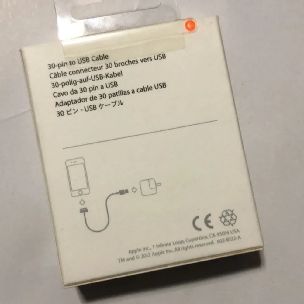 Apple 30-pin to USB Cable New in Box White